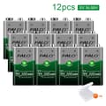 Miniatyrbillede 2 af 2: PALO Genopladelig 9V Ni-MH Batteri, 300mAh Kapacitet, Fås i 10 stk eller 12 stk,12 stk. Batteri