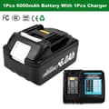 Miniatyrbild 2 av 2: 18V-batteri, 6000mAh kapacitet, Li-Ion-teknologi,18V, 1 st med 1 st laddare-a