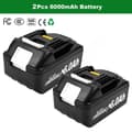 Miniatyrbillede 2 af 2: 18V batteri, 6000mAh kapacitet, Li-Ion teknologi,18V, 2 stk.
