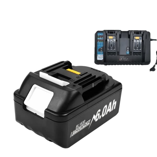 18V-batteri, 6000mAh kapacitet, Li-Ion-teknologi,18V, 1 st med 1 st laddare