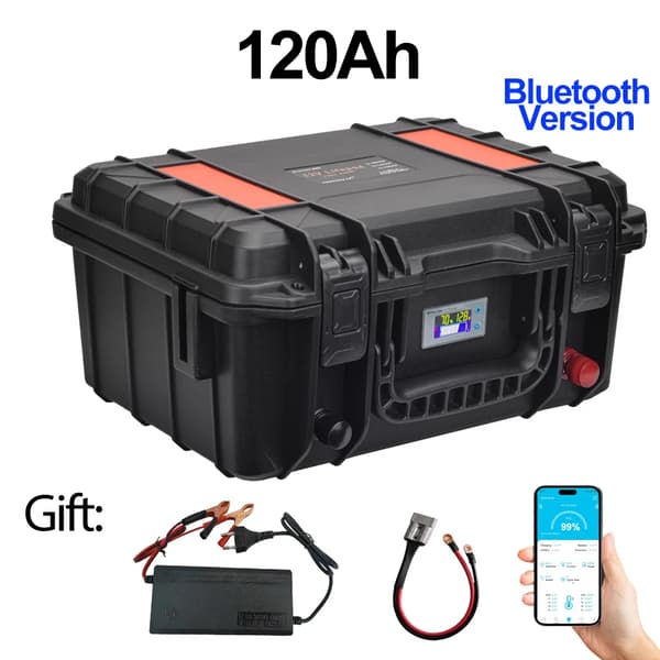 LiFePO4 Batteripakke, 12V 100Ah Kapacitet, Letvægtsdesign,cs 100ah BT LFP