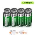 Miniatyrbillede 2 af 2: C størrelse batteri, 6000mWh kapacitet, genopladeligt, 2,5 timers opladningstid,8STK
