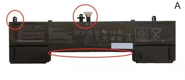 Laptopbatteri, 15.4V spænding, 71Wh kapacitet,A