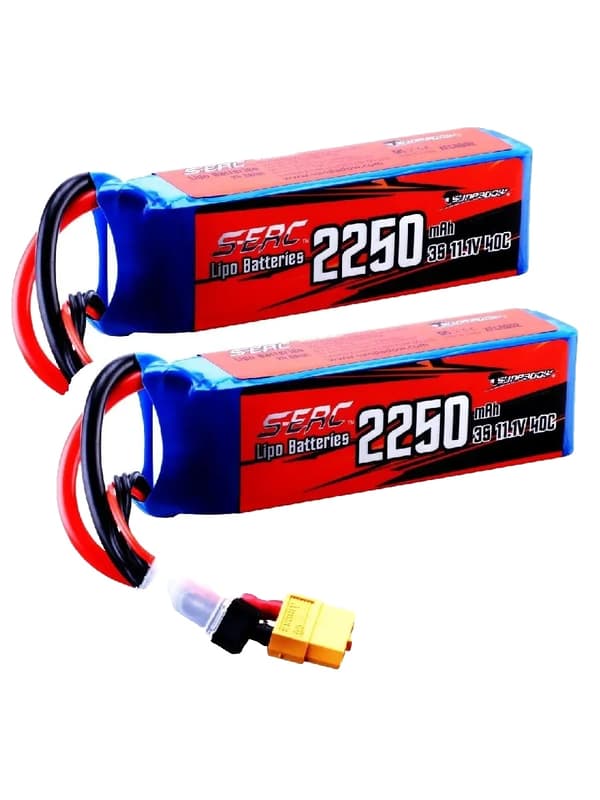 Lipo-akku, 2250mAh kapasiteetti, 11.1V jännite,11,1V, 2250-3S-40C-2kpl