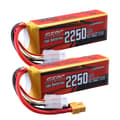 Miniatyrbild 2 av 2: Lipo-batteri, 2250mAh kapacitet, 11.1V spänning,2250-3S-60C-2st, 11,1V