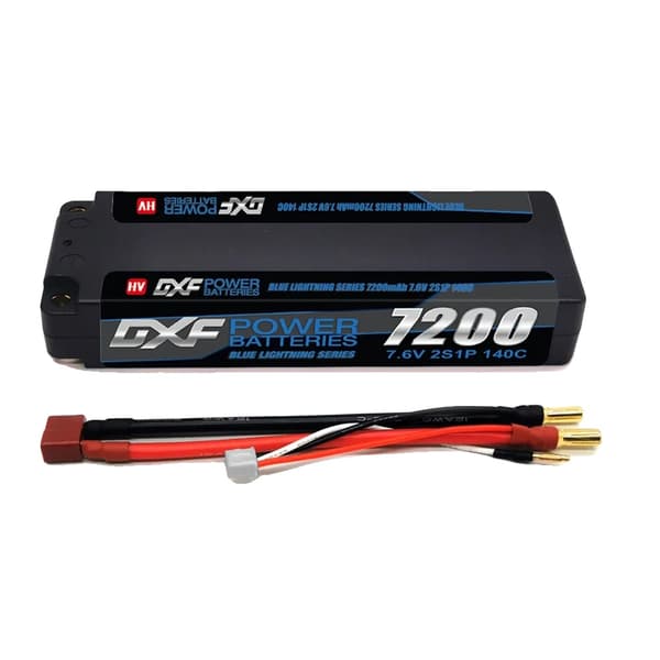 DXF Lipo-akku, 7200mAh kapasiteetti, 140C purkausnopeus,2PCS2S7200140CT5MM