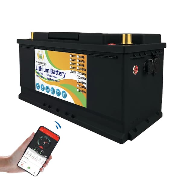 12V 100Ah Lifepo4 Batteri, Høj Effektivitet, Bluetooth Aktiveret,12v 100Ah 352