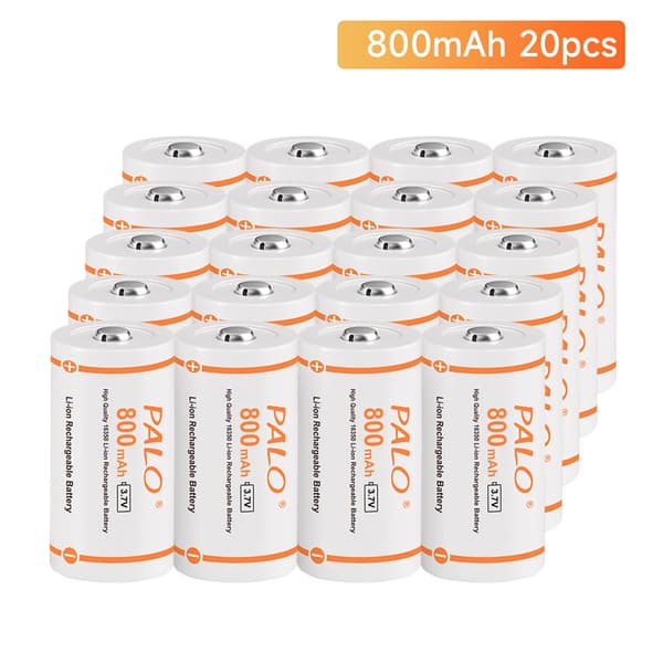PALO 16340 Genopladeligt Batteri, 800mAh Kapacitet, 3.7V Spænding,20stk batteri