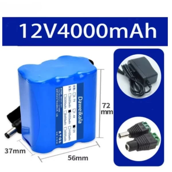 DC12V Lithium-ion batteripakke, høj kapacitet 4000mAh til 10000mAh, kompakt design,3S2P 12V4000mAh sæt