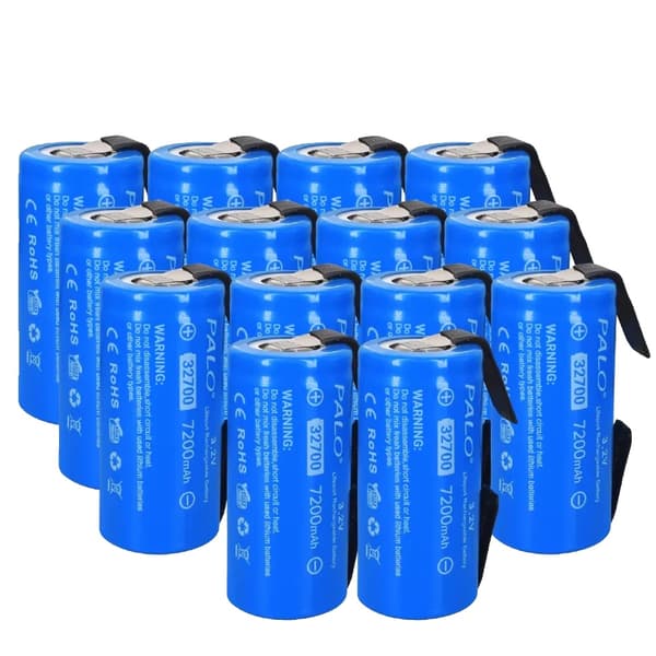 PALO 32700 LiFePO4 Akun, 7200mAh Kapasiteetti, 3.2V Nimellisjännite, CE- ja RoHS-sertifioitu,14 kpl Akku