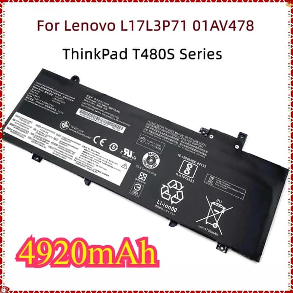 Lenovo ThinkPad T480S Batteri, 4920mAh Kapacitet, Li-Polymer Type,L17L3P71