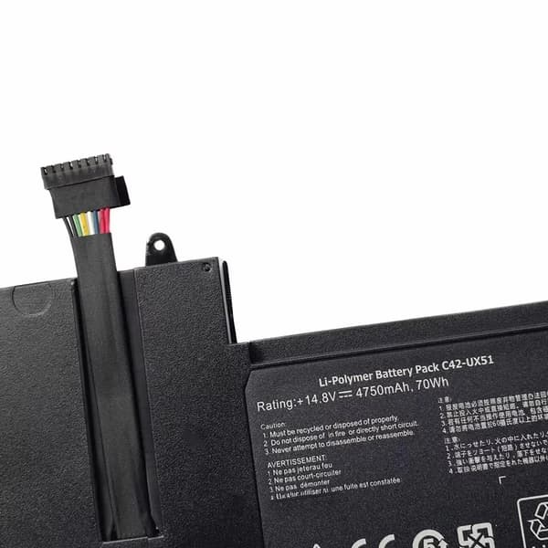 C42-UX51 Laptopbatteri, 14.8V spænding, 4750mAh kapacitet,4001 - 5000 mAh