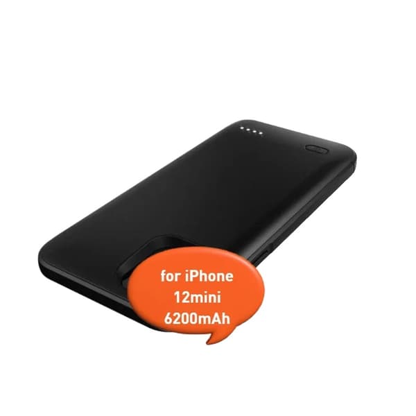 Batterifodral, 6200mAh kapacitet, 5V 1A utgång, plastmaterial,1STK för 12Mini