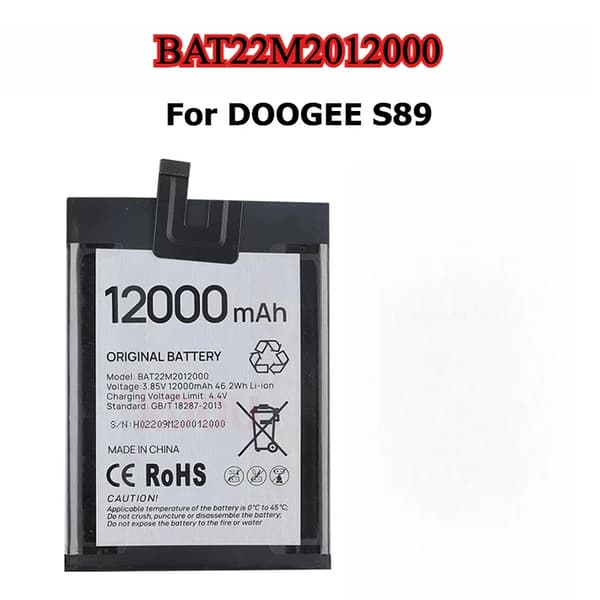 Doogee Erstatningsbatterier, 6350mAh kapacitet, 12000mAh mulighed,BAT22M2012000