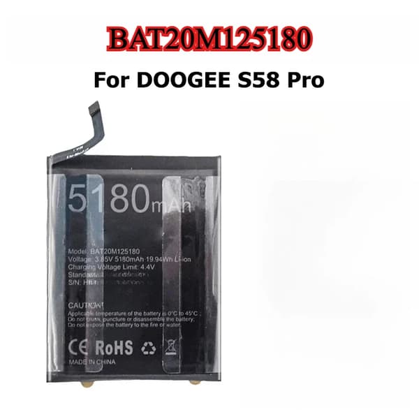 Doogee Vaihtobatterit, 6350mAh Kapasiteetti, 12000mAh Vaihtoehto,BAT20M125180