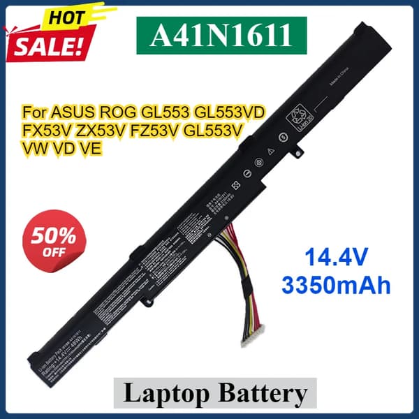 ASUS ROG Laptop Batteri, 48WH Kapacitet, 14.4V Spænding,A41N1611