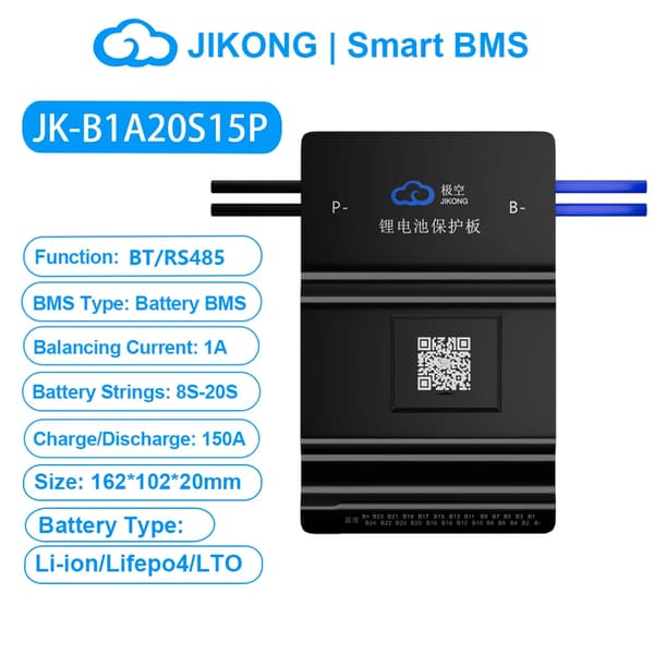 Smart Battery Management System, Aktiv Balancefunktion, 150A Opladning/Entladning,B1A20S15P