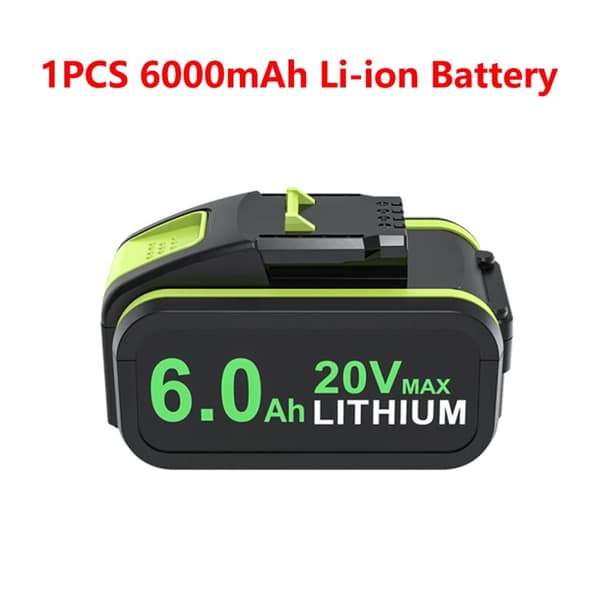 Worx 20V litiumioniakku, 6000mAh kapasiteetti, yhteensopiva WA3551:n ja WA3553:n kanssa,1KPL 6000mAh