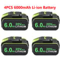 Pikkukuva 2 / 2: Worx 20V litiumioniakku, 6000mAh kapasiteetti, yhteensopiva WA3551:n ja WA3553:n kanssa,4KPL 6000mAh