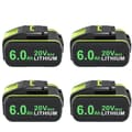 Pikkukuva 1 / 2: Worx 20V litiumioniakku, 6000mAh kapasiteetti, yhteensopiva WA3551:n ja WA3553:n kanssa,4KPL 6000mAh