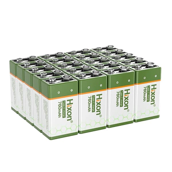 Hixon 9V Ladattava Akka, 760mAh Kapasiteetti, USB Nopea Lataus,20 kpl akku, 9V