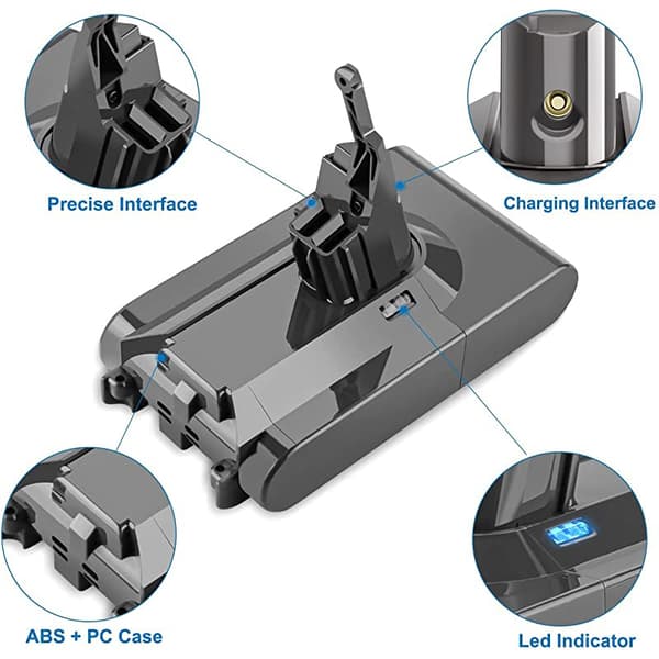 V8 -akku, korkeajännitteen suorituskyky, parannettu kapasiteetti,6000mAh