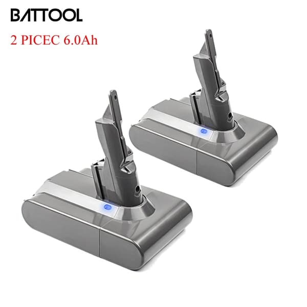 21.6V Dammsugarbatteri, 6000mAh Kapacitet, LED Indikator,2 Stycken 6.0Ah