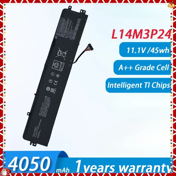 Laptopbatteri L14M3P24, 11,1V spænding, 4050mAh kapacitet,L14M3P24, 4001 - 5000 MAh