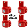 Miniatyrbillede 2 af 2: 12V Erstatningsbatteri, 4000mAh Kapacitet, Genopladeligt Ni-Mh,4STK 4.0Ah Batteri