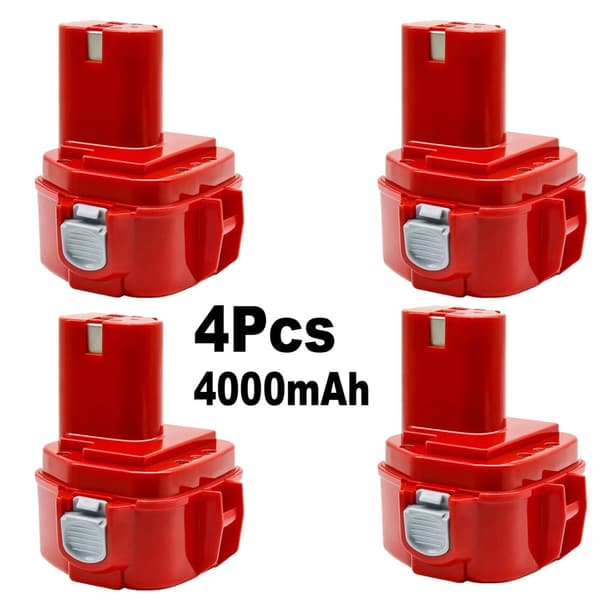 12V Erstatningsbatteri, 4000mAh Kapacitet, Genopladeligt Ni-Mh,4STK 4.0Ah Batteri