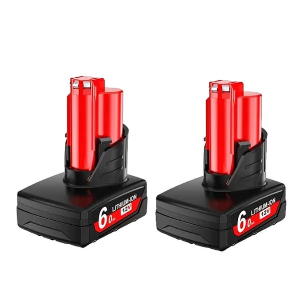 12V Erstatningsbatteri, 6000mAh Kapacitet, Kompatibel med M12,2stk 6.0Ah