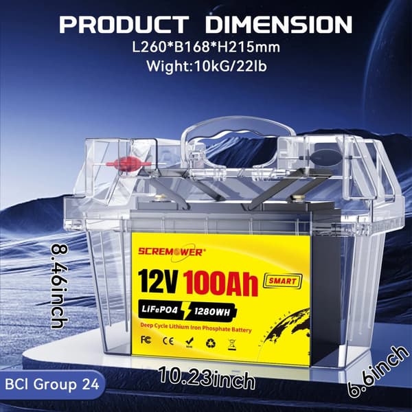 12V 100Ah Litiumakku, Litiumrautafosfaatti, ABS-kotelo, Korkea purkuvirta,12V 100AH BT