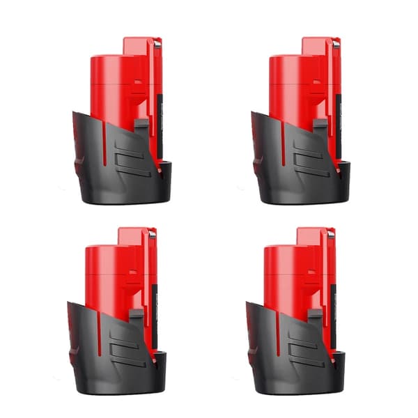 Milwaukee M12 Batteri, 3500mAh Kapacitet, Genopladeligt Li-ion, 4 stk 3,5Ah batteri