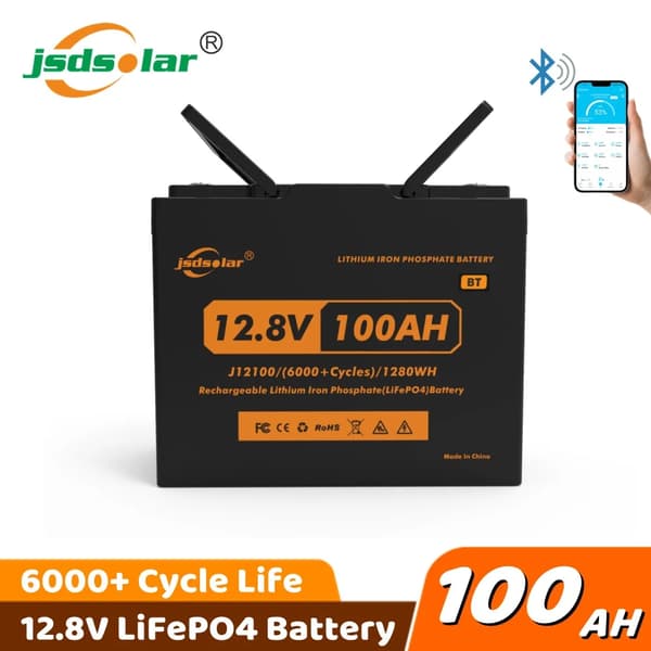 12,8V Litiumjärnfosfatbatteri, 100Ah kapacitet, 6000 cykler livslängd,12,8V 100Ah BT