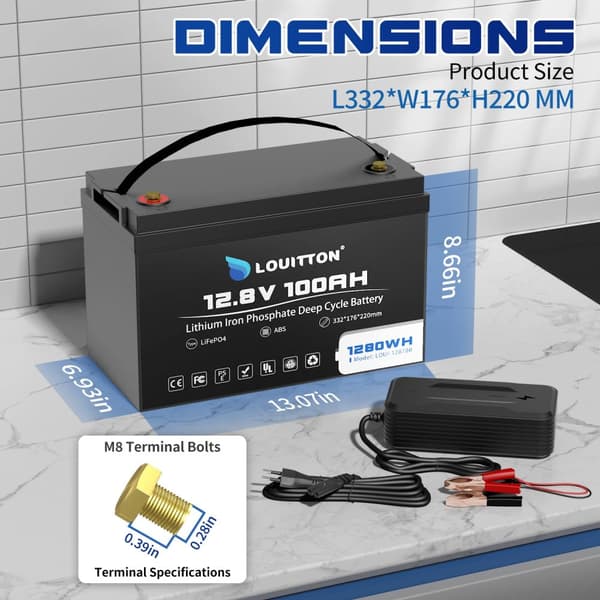 12V Lithium Jern Fosfat Batteri, 100Ah Kapacitet, Høj Afladningsstrøm,12V 100AH