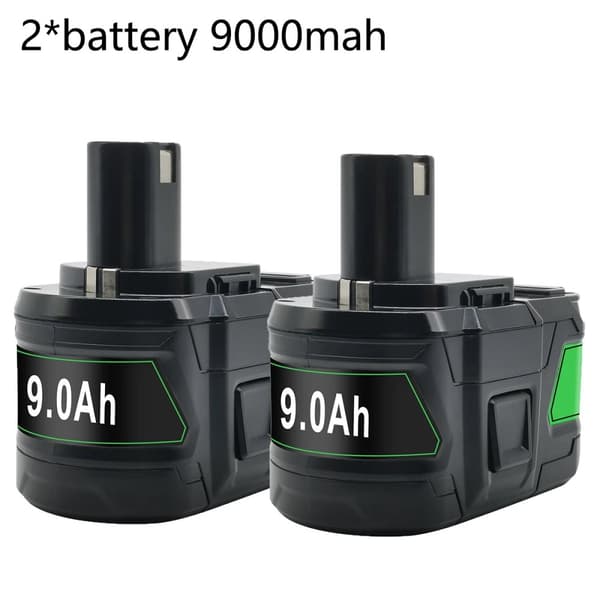 Ryobi P108 Batteri, 90/60Ah Kapacitet, Genopladeligt Li-Ion, 2 stk 90 batteri