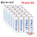 Miniatyrbillede 2 af 2: AA genopladelige batterier, 3000mAh kapacitet, NI-MH type,24 stk AA batteri, 1,2V