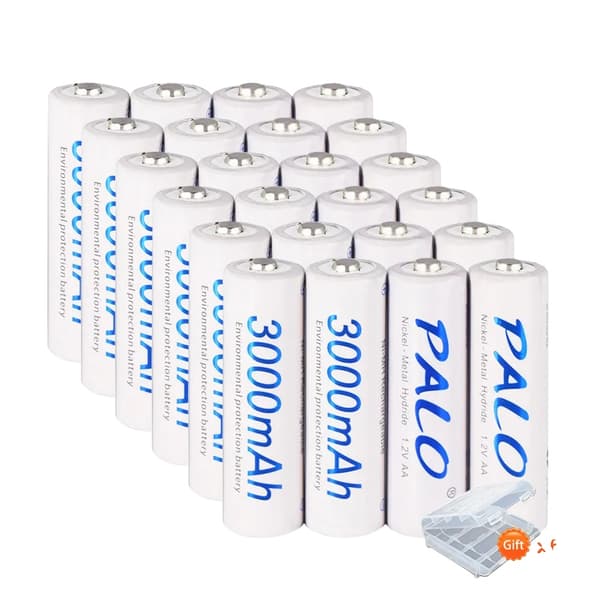 AA genopladelige batterier, 3000mAh kapacitet, NI-MH type,24 stk AA batteri, 1,2V