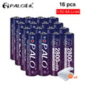 Miniatyrbillede 2 af 2: PALO Li-ion genopladeligt batteri, 1,5V spænding, 2800mWh kapacitet,16 stk. batteri