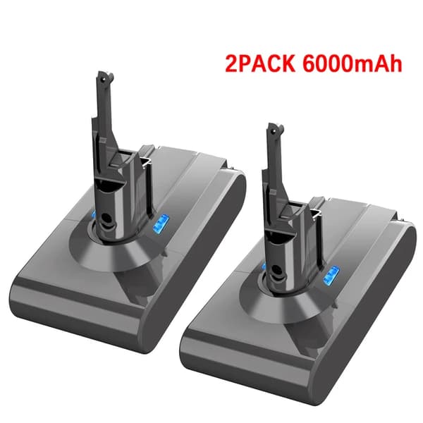 Dyson V8 Batteri, 4000mAh/6000mAh Kapacitet, Genopladeligt Li-ion, 2PAKKE 60Ah