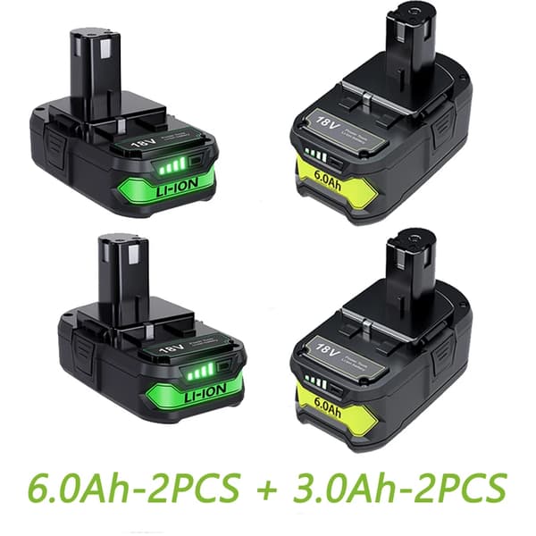 Ryobi 18v batteri, Kompatibel med P102 P103, Långvarig Trådlös Kraft, 2 3Ah 2 6Ah