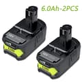 Miniatyrbillede 2 af 2: Ryobi 18v Batteri, Kompatibel med P102 P103, Langvarig Trådløs Kraft, 2PCS 60Ah