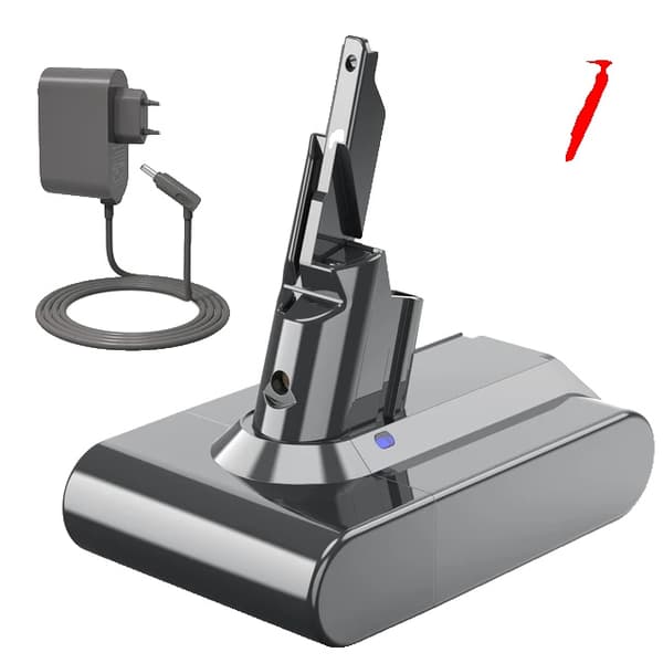 Dyson V10 Batteri, 6000mAh Kapacitet, Trådløs Støvsuger, V7 med oplader