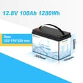 Miniatyrbillede 2 af 2: LiFePO4-batteri, 12,8V nominelt spænding, 1280Wh energikapacitet,12V100AH med opladning