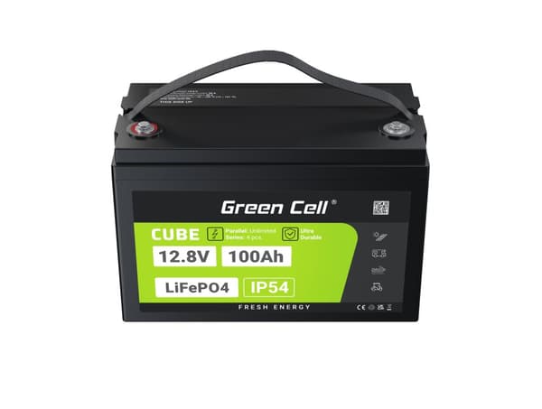 Green Cell LFPGC12V100AH UPS-batteri Litiumjärnfosfat (LiFePO4) 12,8 V 100 Ah