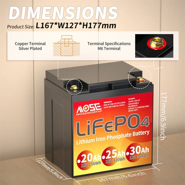 Litiumbatteri, 12V, Olika kapaciteter, Avancerade säkerhetsfunktioner,12V 30Ah