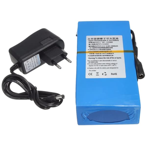 Lithiumbatteripakke, 20000mAh kapacitet, CE-certificeret, prismatisk størrelse,EU stik og batteri, 12V