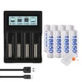 Miniatyrbillede 1 af 2: 18650 Lithiumbatteri, 3200mAh nominelt kapacitet, genopladelig, 8-pakning,8 batteri 1 oplader, 3.7V