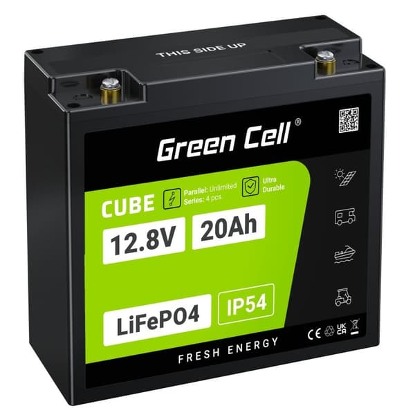 Green Cell LFPGC12V20AH UPS-batteri Lithiumjernfosfat (LiFePO4) 12,8 V 20 Ah