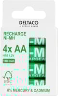 Miniatyrbilde 2 av 6: DELTACO Ultimate Ni-Mh rechargeable, LR6/AA, 1900mAh, 4-pack (SG)